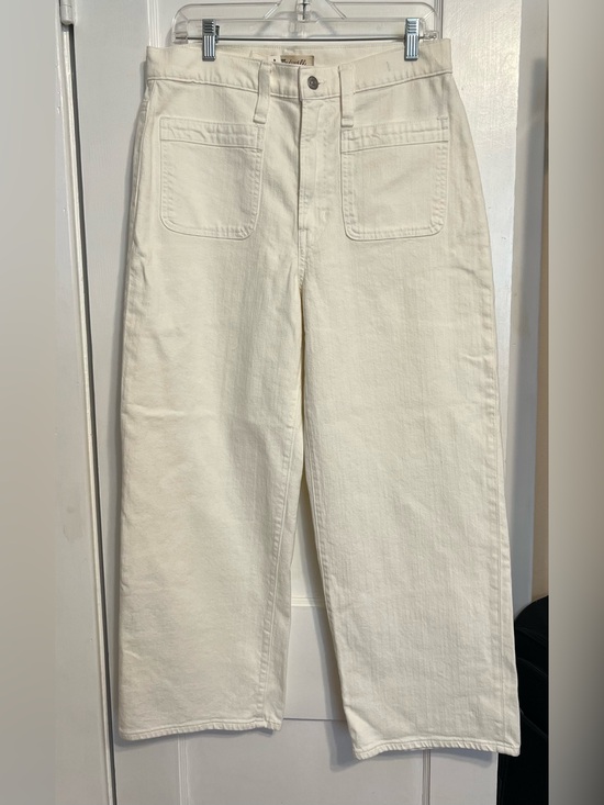 Madewell Denim - Madewell PERFECT VINTAGE WIDE LEG CROP JEAN in Off-White sz30 NWT